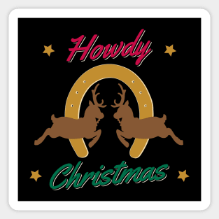 Howdy Christmas Reindeers Sticker